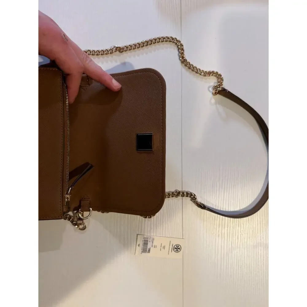 NWT B10-013 Tory Burch Emerson Chain Wallet 136093 Moose